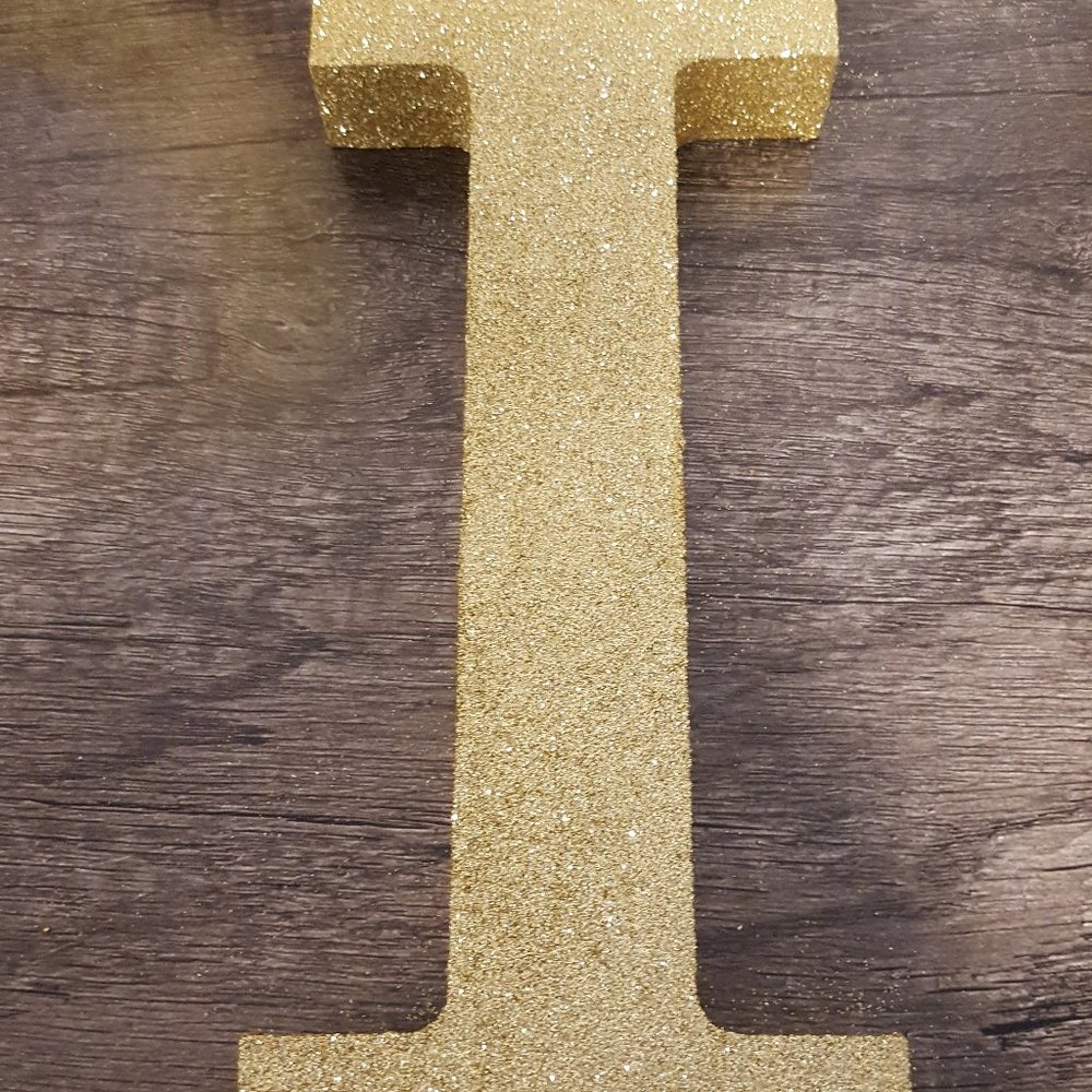 Gold Glitter Letter "I"